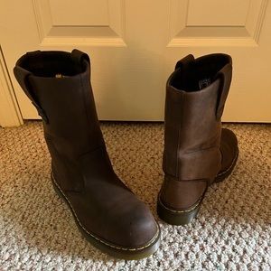 Dr air wair Martens steel toe industrial boot size 11 brown in color in good con